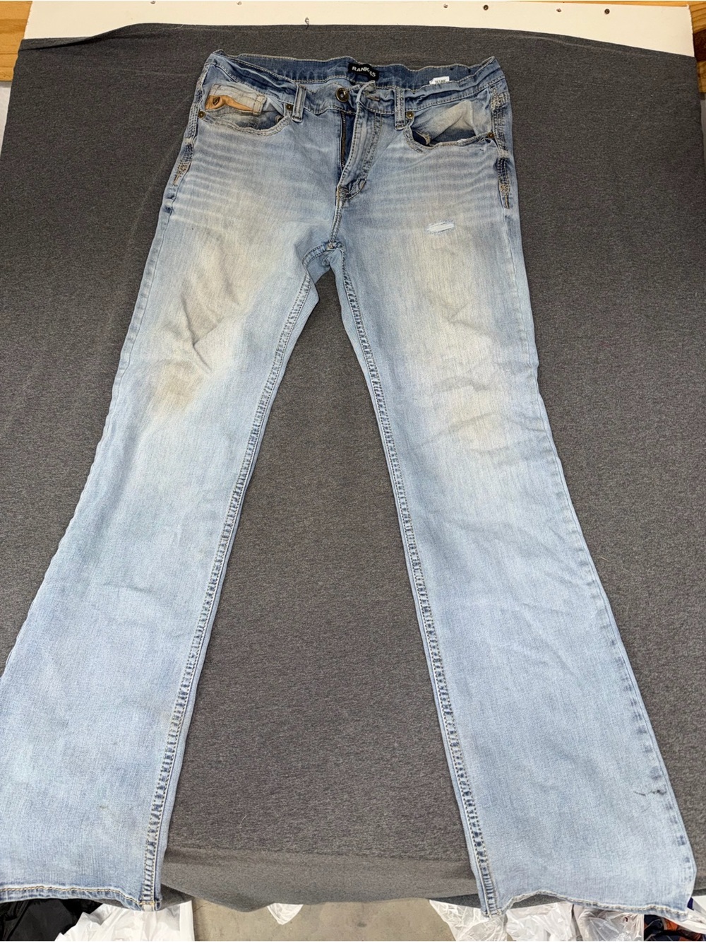 Mens Rank 45 Light Blue Men's Straight-Leg Jeans - Picture 2 of 7